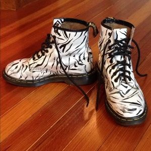 zebra print doc martens